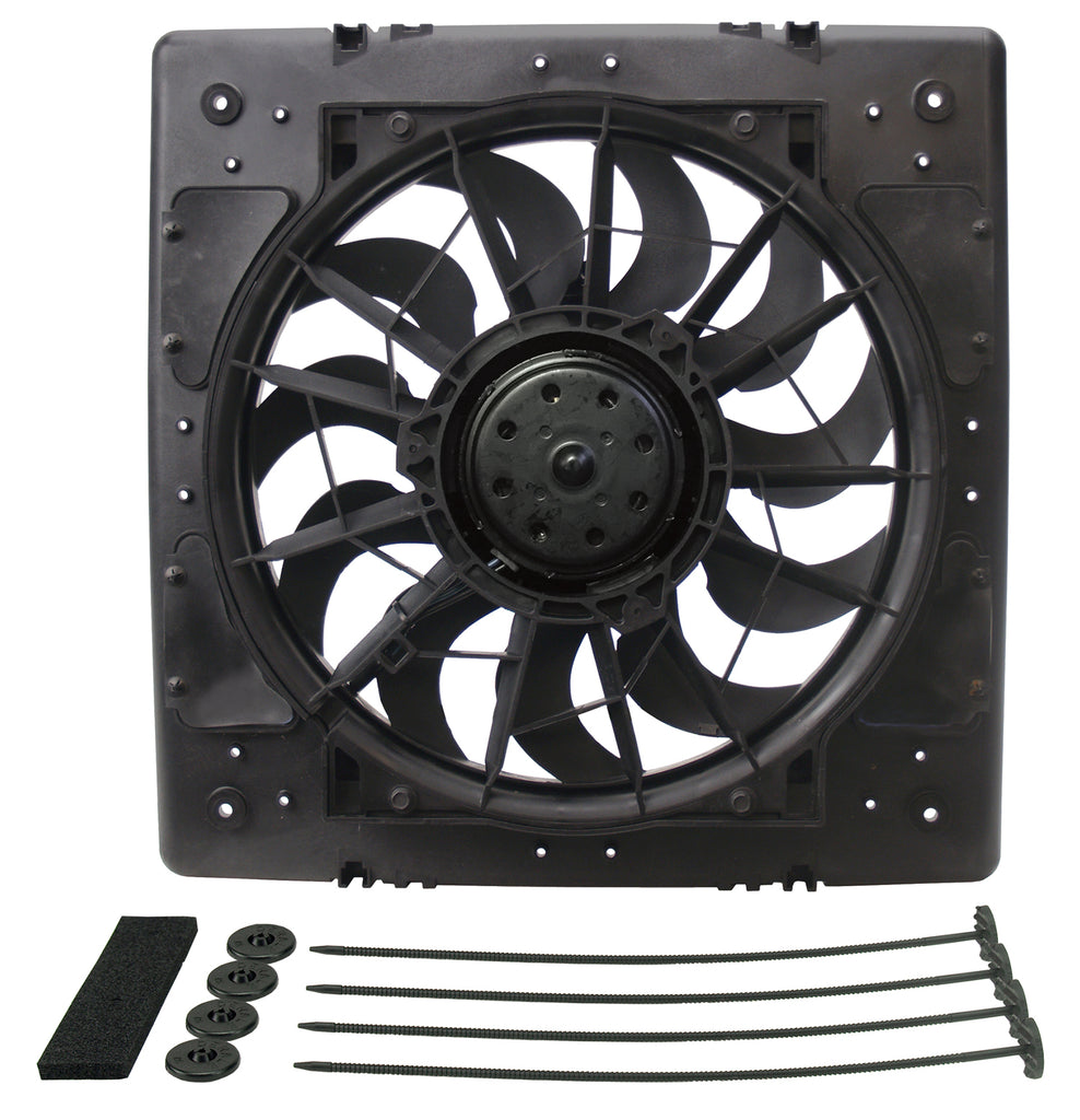Derale 16926 12" High Output Single RAD Puller Fan with Molded Shroud
