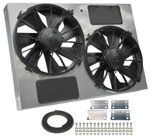 Load image into Gallery viewer, Derale 16927 Powerpack - High Output Dual 12" Electric RAD Fan/Powder coated Steel Shroud Kit