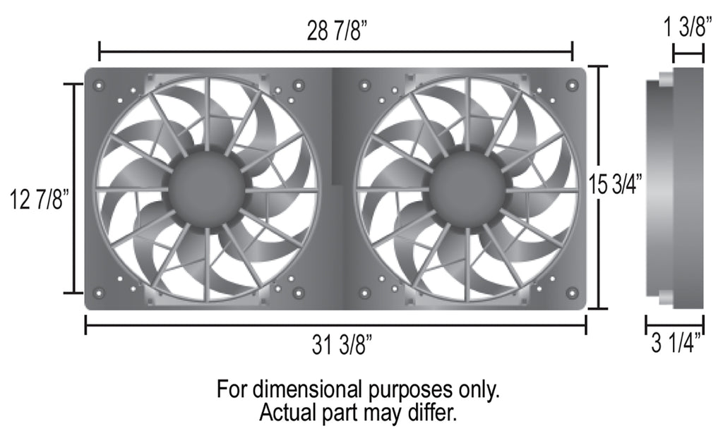 Derale 16934 High Output Dual 12" Electric RAD Fan/Plastic Shroud Kit
