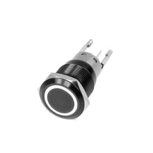 Load image into Gallery viewer, 16Mm-Black-2-Position-OnOff-Switch-(White)---Black-Flush-Mount-12V