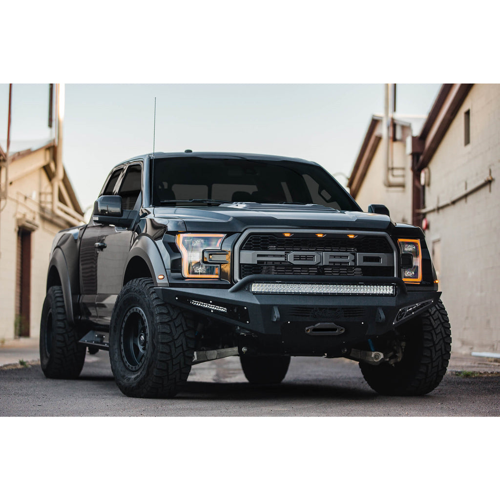 17-18-Ford-F-150-Raptor-Honeybadger-Front-Bumper-W-Winch-Mount