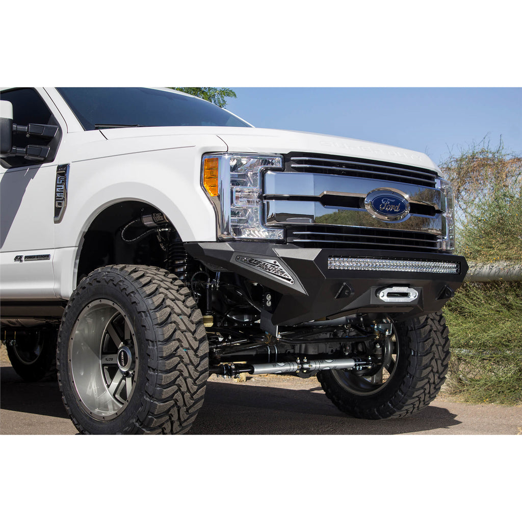 17-18-Ford-F-250-Super-Duty-Stealth-Fighter-Front-Bumper-W-Winch-Mounts