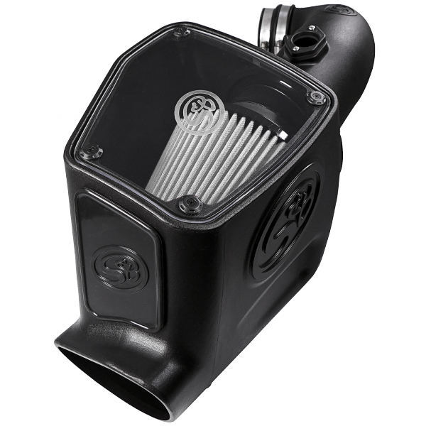 ~(17-Lbs.-25X16x15)~-Cold-Air-Intake-For-08-10-Ford-F250-F350-V8-6.4L-Powerstroke-Dry-Extendable-White-S-B