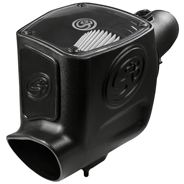 ~(17-Lbs.-25X16x15)~-Cold-Air-Intake-For-08-10-Ford-F250-F350-V8-6.4L-Powerstroke-Dry-Extendable-White-S-B