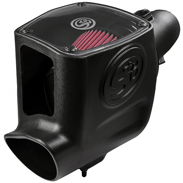 ~(17-Lbs.-25X16x15)~-Cold-Air-Intake-For-08-10-Ford-F250-F350-V8-6.4L-Powerstroke-Cotton-Cleanable-Red-S-B