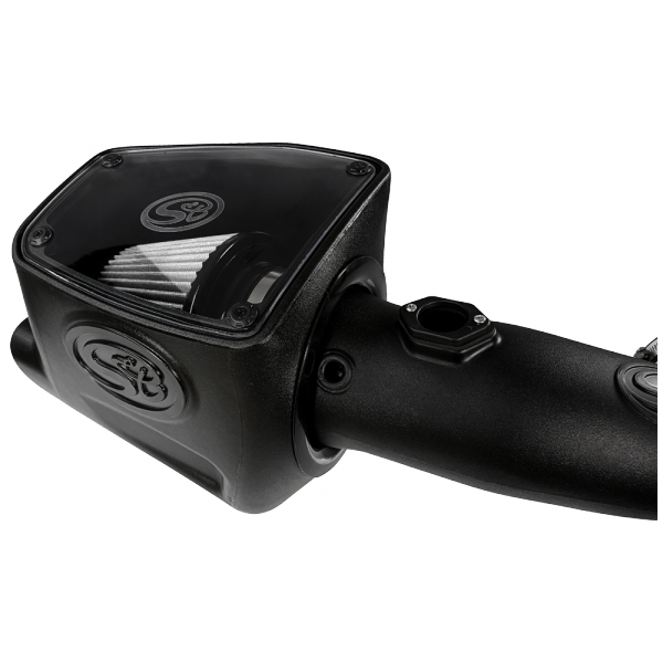 ~(17-Lbs.-25X16x15)~-Cold-Air-Intake-For-08-10-Ford-F250-F350-V8-6.4L-Powerstroke-Dry-Extendable-White-S-B