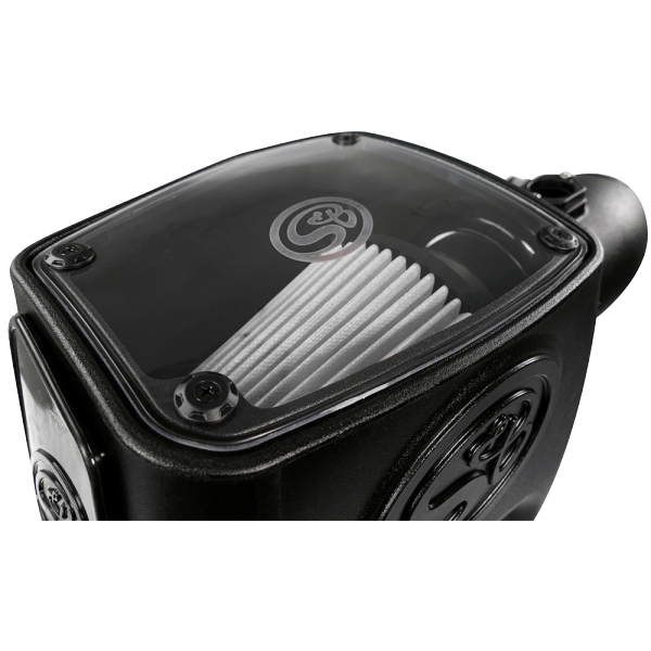 ~(17-Lbs.-25X16x15)~-Cold-Air-Intake-For-08-10-Ford-F250-F350-V8-6.4L-Powerstroke-Dry-Extendable-White-S-B