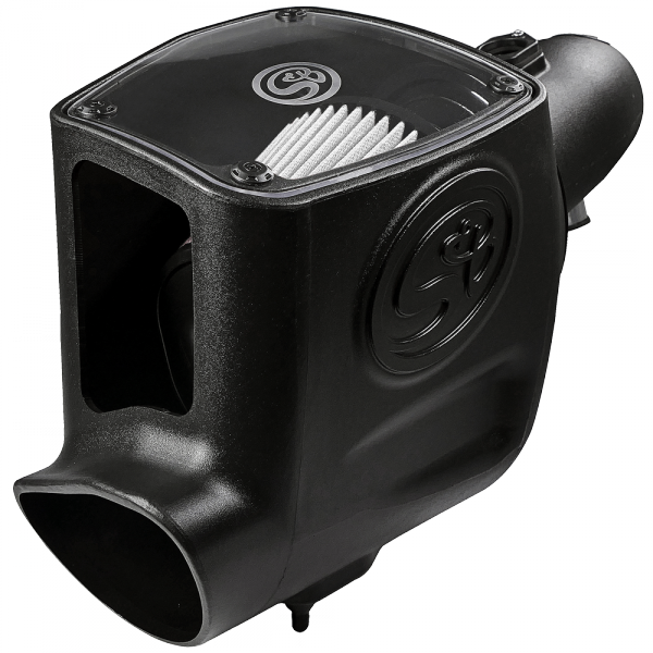 ~(17-Lbs.-25X16x15)~-Cold-Air-Intake-For-08-10-Ford-F250-F350-V8-6.4L-Powerstroke-Dry-Extendable-White-S-B
