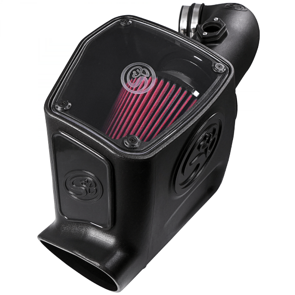 ~(17-Lbs.-25X16x15)~-Cold-Air-Intake-For-08-10-Ford-F250-F350-V8-6.4L-Powerstroke-Cotton-Cleanable-Red-S-B