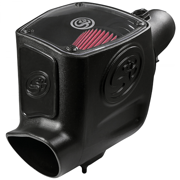 ~(17-Lbs.-25X16x15)~-Cold-Air-Intake-For-08-10-Ford-F250-F350-V8-6.4L-Powerstroke-Cotton-Cleanable-Red-S-B