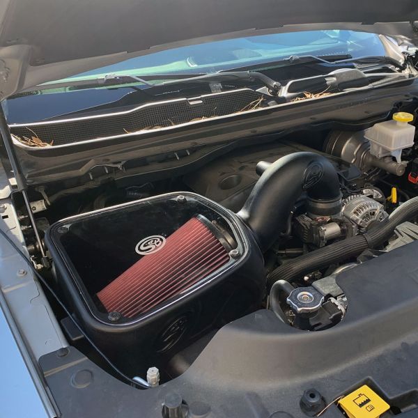~(17-Lbs.-25X16x15)~-Cold-Air-Intake-For-19-20-Dodge-Ram-1500-2500-3500-5.7L-Hemi-Cotton-Cleanable-Red-S-B