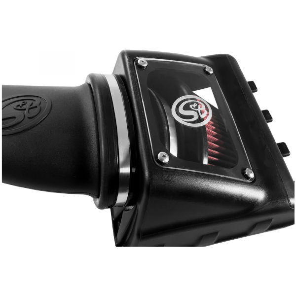 ~(17-Lbs.-26X17x15)~-Cold-Air-Intake-For-11-16-Ford-F250-F350-V8-6.2L-Oiled-Cotton-Cleanable-Red-S-B