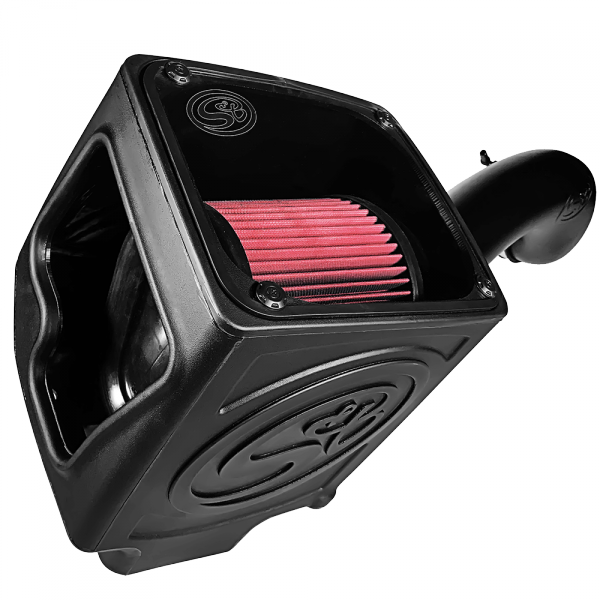 ~(17-Lbs.-26X17x15)~-Cold-Air-Intake-For-16-19-Silverado-Sierra-2500-3500-6.0L-Cotton-Cleanable-Red-S-B