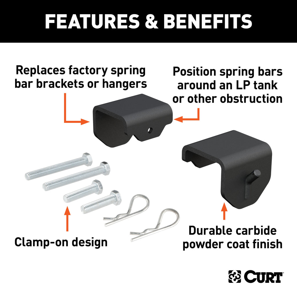 CURT 17003 Weight Distribution Clamp-On Hookup Brackets (2-Pack)