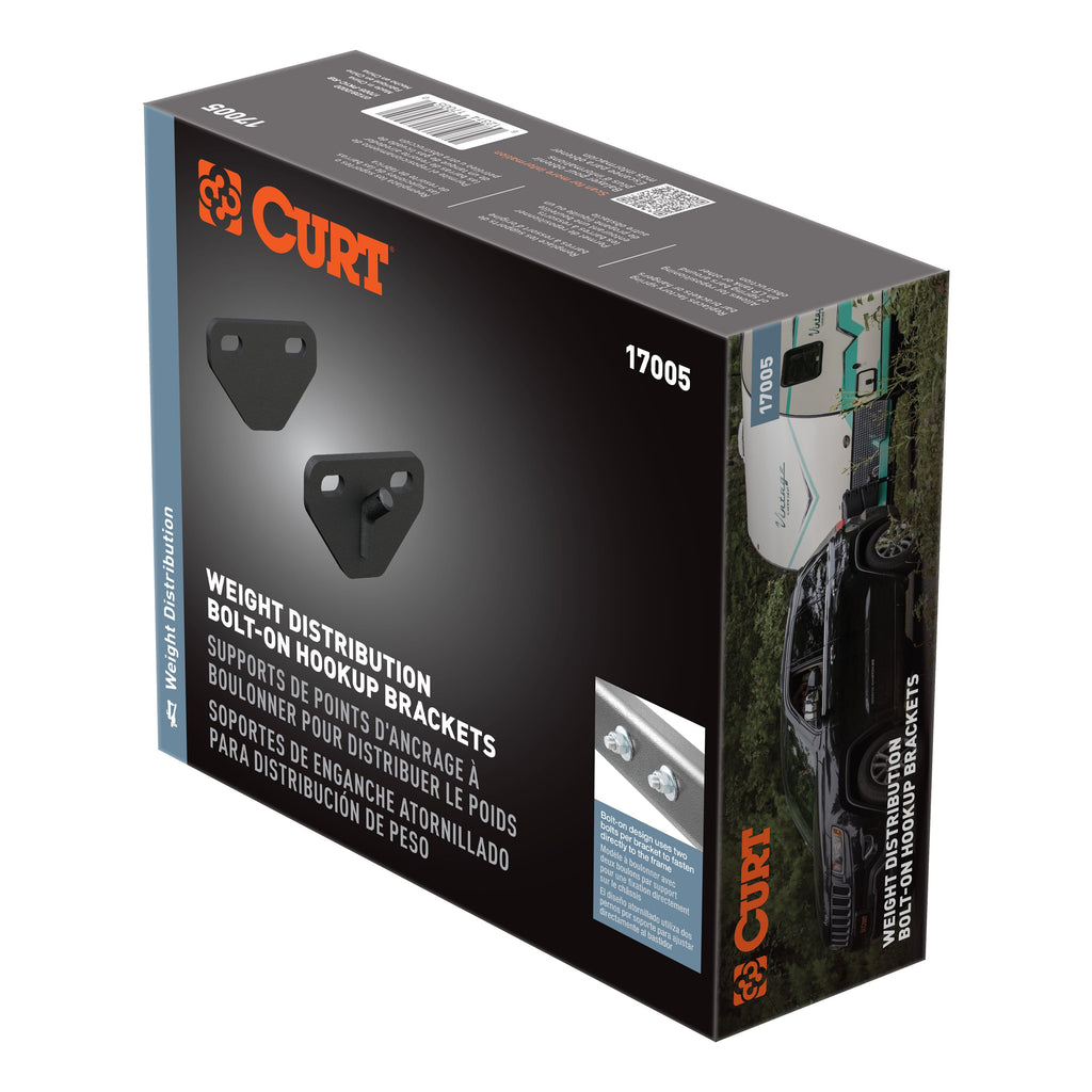 CURT 17005 Weight Distribution Bolt-On Hookup Brackets (2-Pack)