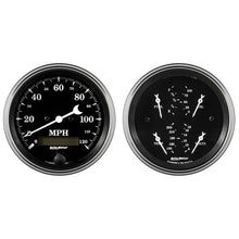 Load image into Gallery viewer, AutoMeter 1700 GAUGE KIT, 2 PC., QUAD &amp; SPEEDOMETER, 3 3/8", OLD TYME BLACK