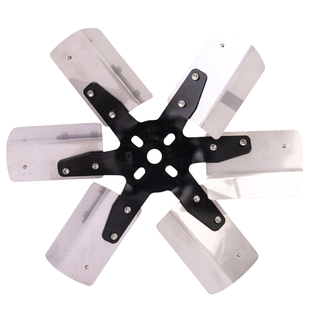 Derale 17013 13" Heavy Duty Stainless Steel Standard Rotation Flex Fan, Black Hub