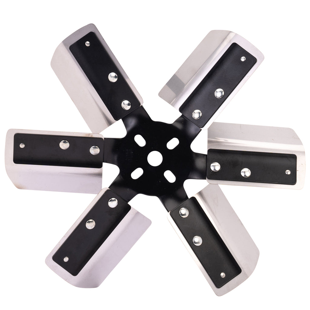 Derale 17013 13" Heavy Duty Stainless Steel Standard Rotation Flex Fan, Black Hub