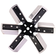 Load image into Gallery viewer, Derale 17013 13" Heavy Duty Stainless Steel Standard Rotation Flex Fan, Black Hub
