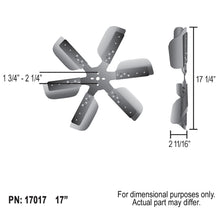 Load image into Gallery viewer, Derale 17017 17" Heavy Duty Stainless Steel Standard Rotation Flex Fan, Black Hub for Select American Motors Ambassador, American Motors Concord, American Motors Gremlin, American Motors Hornet, American Motors Javelin, American Motors Matador, American