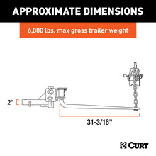 Load image into Gallery viewer, CURT 17050 Round Bar Weight Distribution Hitch with Integrated Lubrication (5-6K)