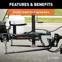 Load image into Gallery viewer, CURT 17050 Round Bar Weight Distribution Hitch with Integrated Lubrication (5-6K)