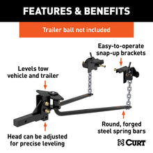 Load image into Gallery viewer, CURT 17051 Round Bar Weight Distribution Hitch with Integrated Lubrication (6-8K)