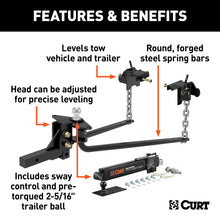Load image into Gallery viewer, CURT 17062 Round Bar Weight Distribution Hitch with Lubrication, Sway Control (8-10K)