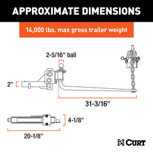 Load image into Gallery viewer, CURT 17063 Round Bar Weight Distribution Hitch with Lubrication, Sway Control (10-14K)