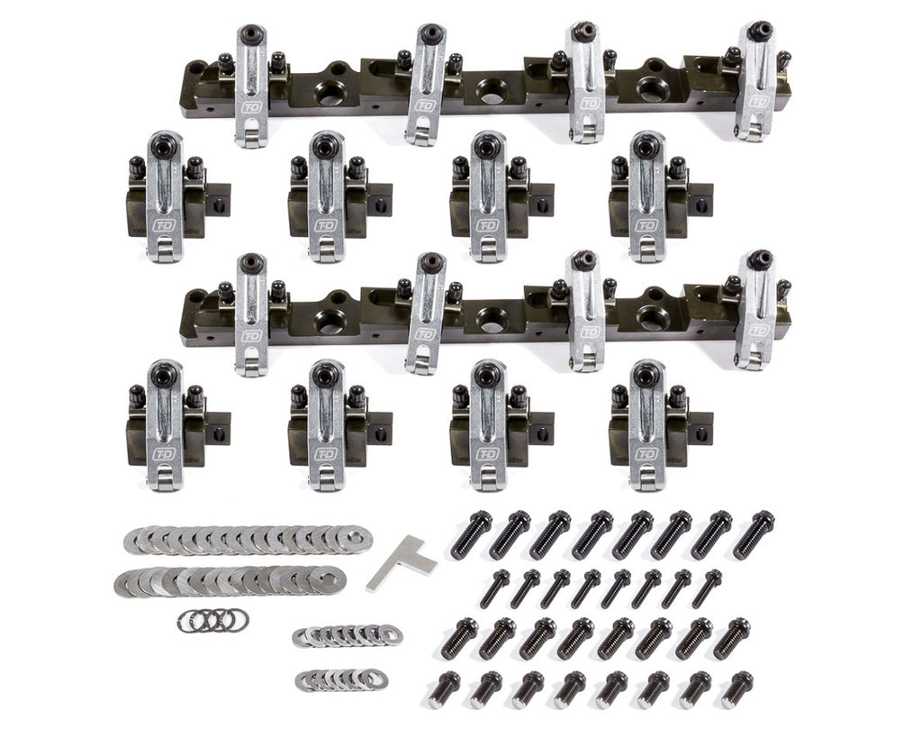 T AND D MACHINE 3142-170/170 BBC Shaft Rocker Arm Kit w/Brodix SR20 Heads