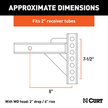 Load image into Gallery viewer, CURT 17100 Weight Distribution Shank (2" Shank, 2" Drop, 6" Rise)