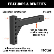 Load image into Gallery viewer, CURT 17103 Weight Distribution Shank (2" Shank, 2" Drop, 6" Rise)