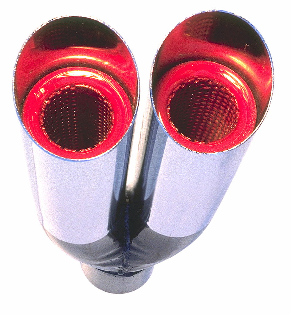 Hedman Hedders 17104 2-1/4 in. Dual Resonator Exhaust Tip For 2-1/4 in. Exhaust System- CHROME