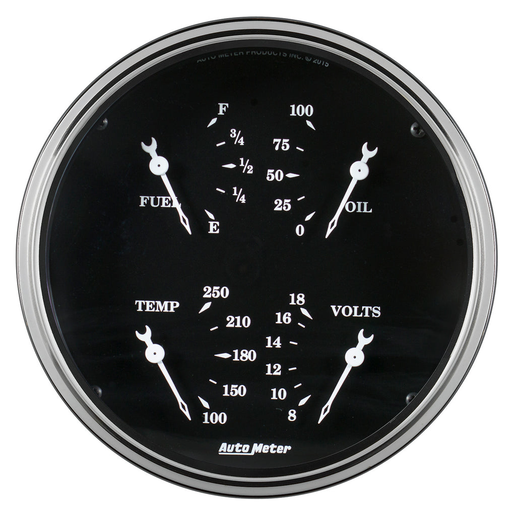 AutoMeter 1710 GAUGE, QUAD, 5", 240OE-33OF, ELEC, OLD TYME BLACK