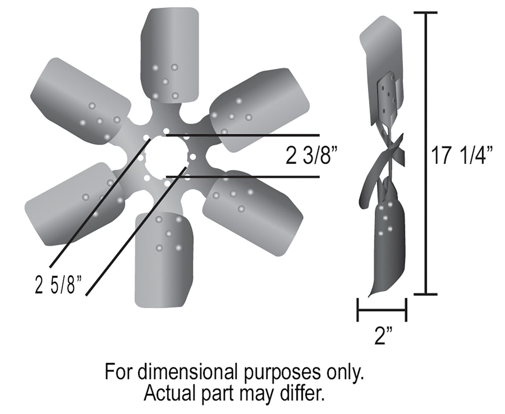 Derale 17117 17" Standard Rotation Fan Clutch Fan, Black