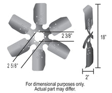 Load image into Gallery viewer, Derale 17118 18" Standard Rotation Fan Clutch Fan, Black for Select Buick Skylark, Buick Special, Chevrolet Blazer, Chevrolet C10, Chevrolet C10 Pickup, Chevrolet C10 Suburban, Chevrolet C20, Chevrolet C20 Pickup, Chevrolet C20 Suburban, Chevrolet C30,