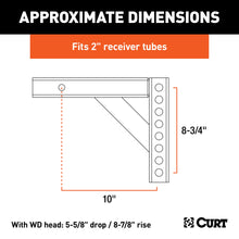 Load image into Gallery viewer, CURT 17120 Weight Distribution Shank (2" Shank, 5-5/8" Drop, 8-7/8" Rise)