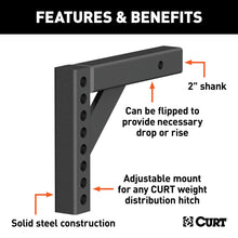 Load image into Gallery viewer, CURT 17120 Weight Distribution Shank (2" Shank, 5-5/8" Drop, 8-7/8" Rise)