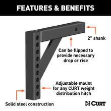 Load image into Gallery viewer, CURT 17121 Weight Distribution Shank (2" Shank, 6" Drop, 10-1/4" Rise)