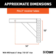 Load image into Gallery viewer, CURT 17122 Weight Distribution Shank (2" Shank, 6" Drop, 10-1/4" Rise)