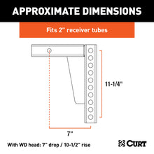 Load image into Gallery viewer, CURT 17123 Weight Distribution Shank (2" Shank, 7" Drop, 10-1/2" Rise)