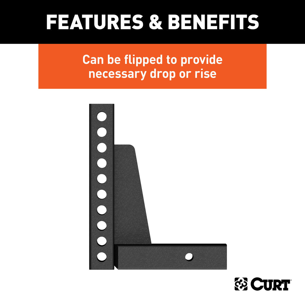 CURT 17123 Weight Distribution Shank (2" Shank, 7" Drop, 10-1/2" Rise)