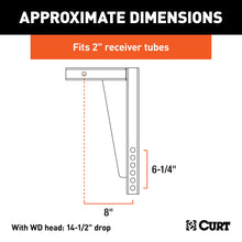 Load image into Gallery viewer, CURT 17125 Weight Distribution Shank (2" Shank, 14-1/2" Drop)