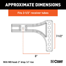 Load image into Gallery viewer, CURT 17131 Weight Distribution Shank (2-1/2" Shank, 2" Drop, 6" Rise)