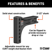 Load image into Gallery viewer, CURT 17131 Weight Distribution Shank (2-1/2" Shank, 2" Drop, 6" Rise)