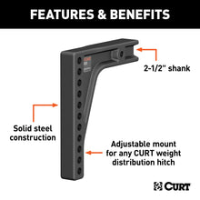 Load image into Gallery viewer, CURT 17132 Weight Distribution Shank (2-1/2" Shank, 8" Drop)