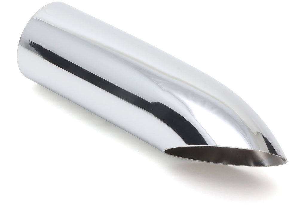Hedman Hedders 17145 ROUND- Turn Down HOT TIPS Exhaust Tip; 2-1/4 in. System; 2-3/8 in. Out.- CHROME