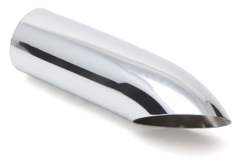Hedman Hedders 17146 ROUND- Turn Down HOT TIPS Exhaust Tip; 2-1/2 in. System; 2-5/8 in. Out.- CHROME