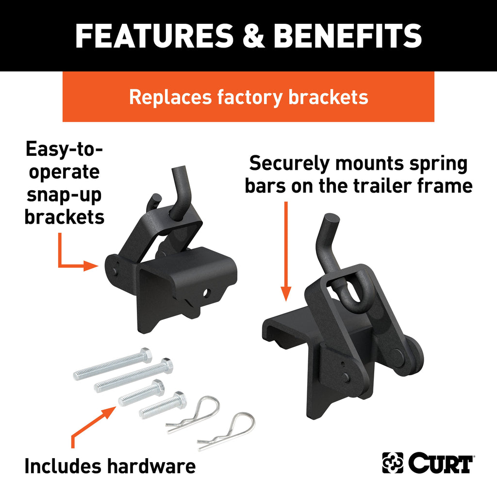 CURT 17208 Replacement Weight Distribution Hookup Brackets (2-Pack)