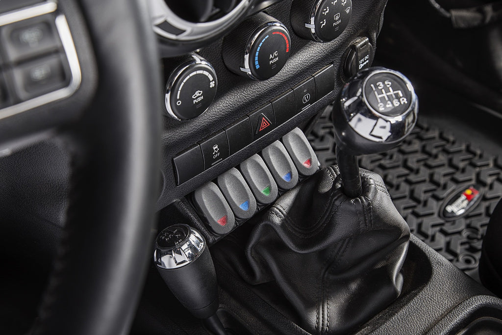 Rugged Ridge 17235.54 Lower Console Switch Panel for Select Jeep Wrangler, Jeep Wrangler JK